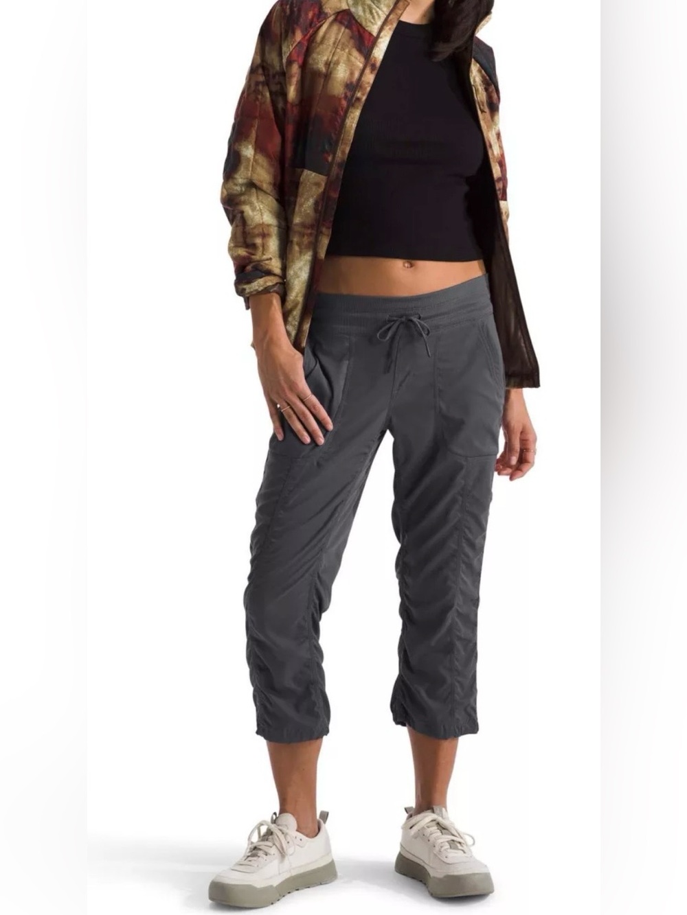 The North Face Women's Aphrodite 2.0 Capris Grey, Size M Y2K Travel Hiking Pants